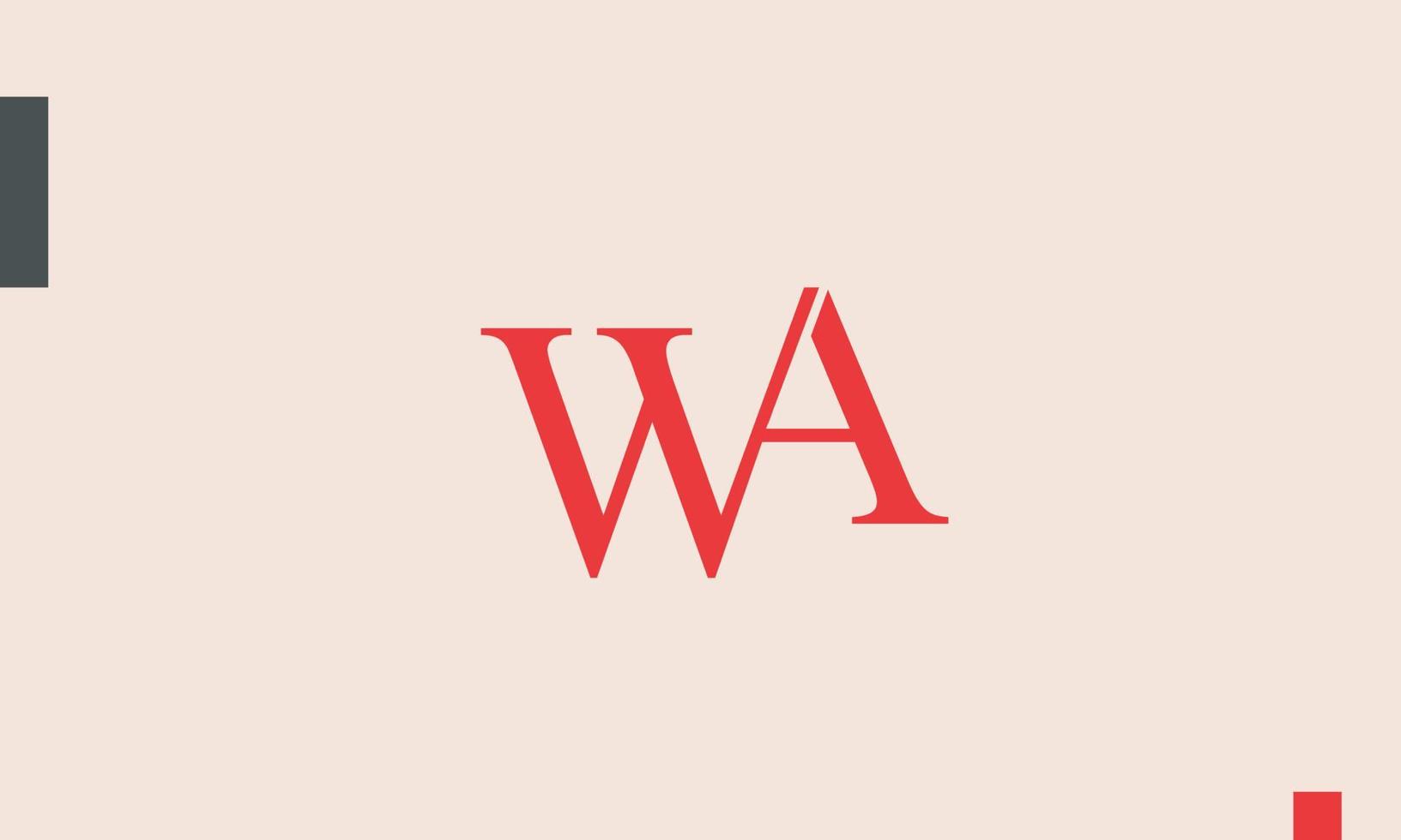 Alphabet letters Initials Monogram logo WA, AW, W and A vector