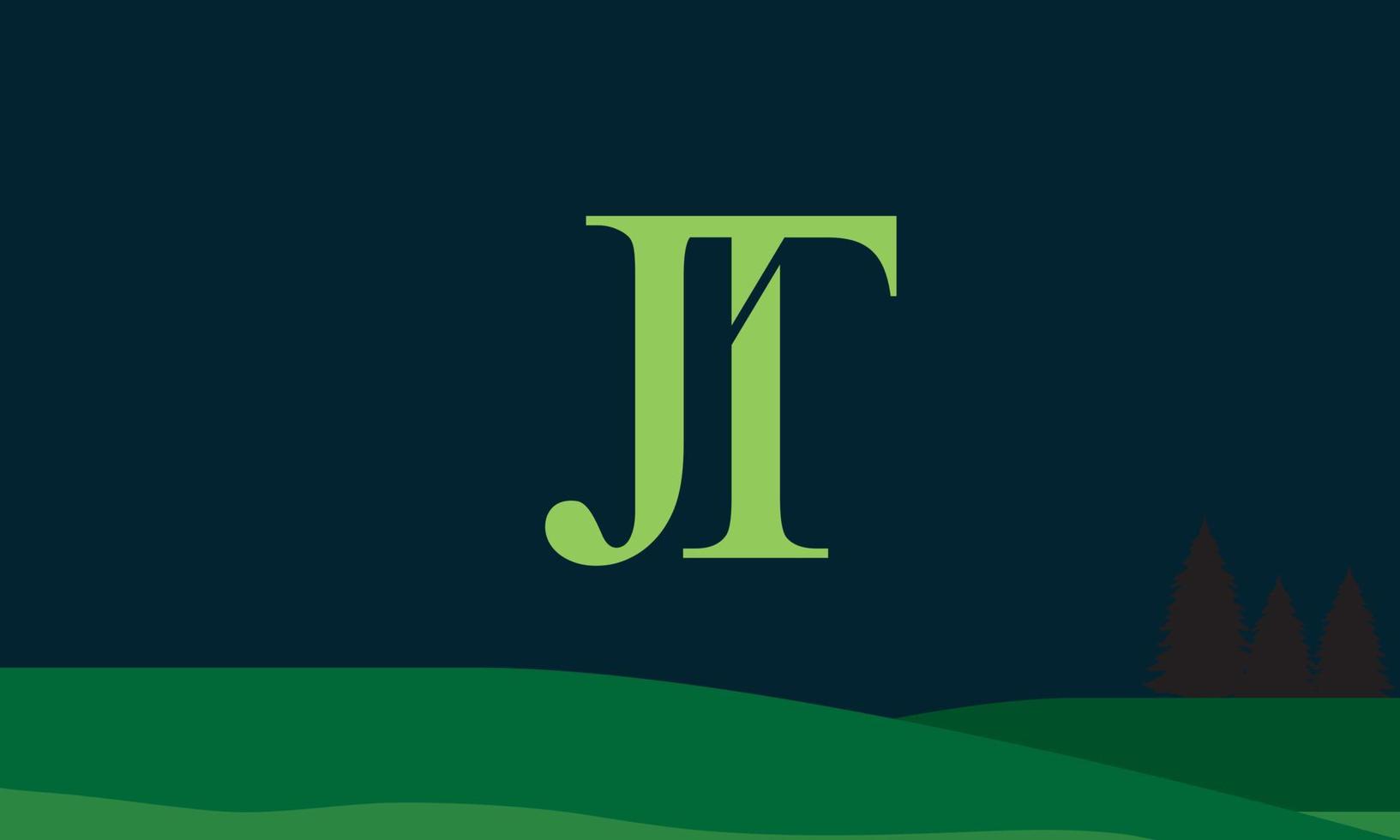 alfabeto letras iniciales monograma logo jt, tj, j y t vector