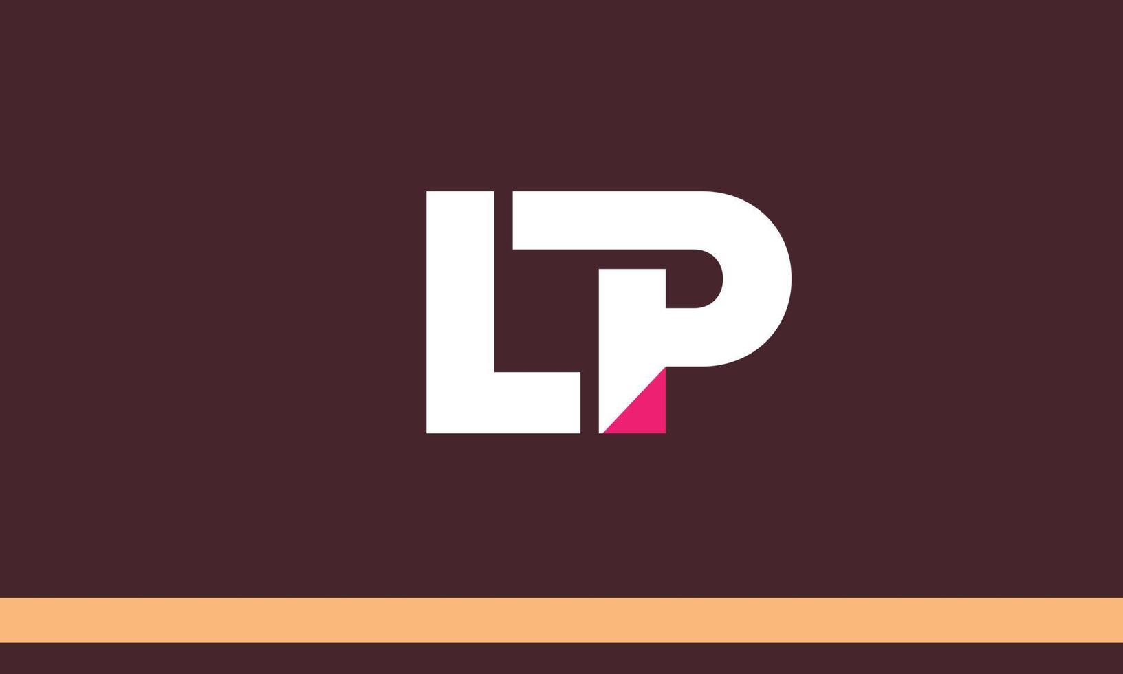 alfabeto letras iniciales monograma logo lp, pl, l y p vector