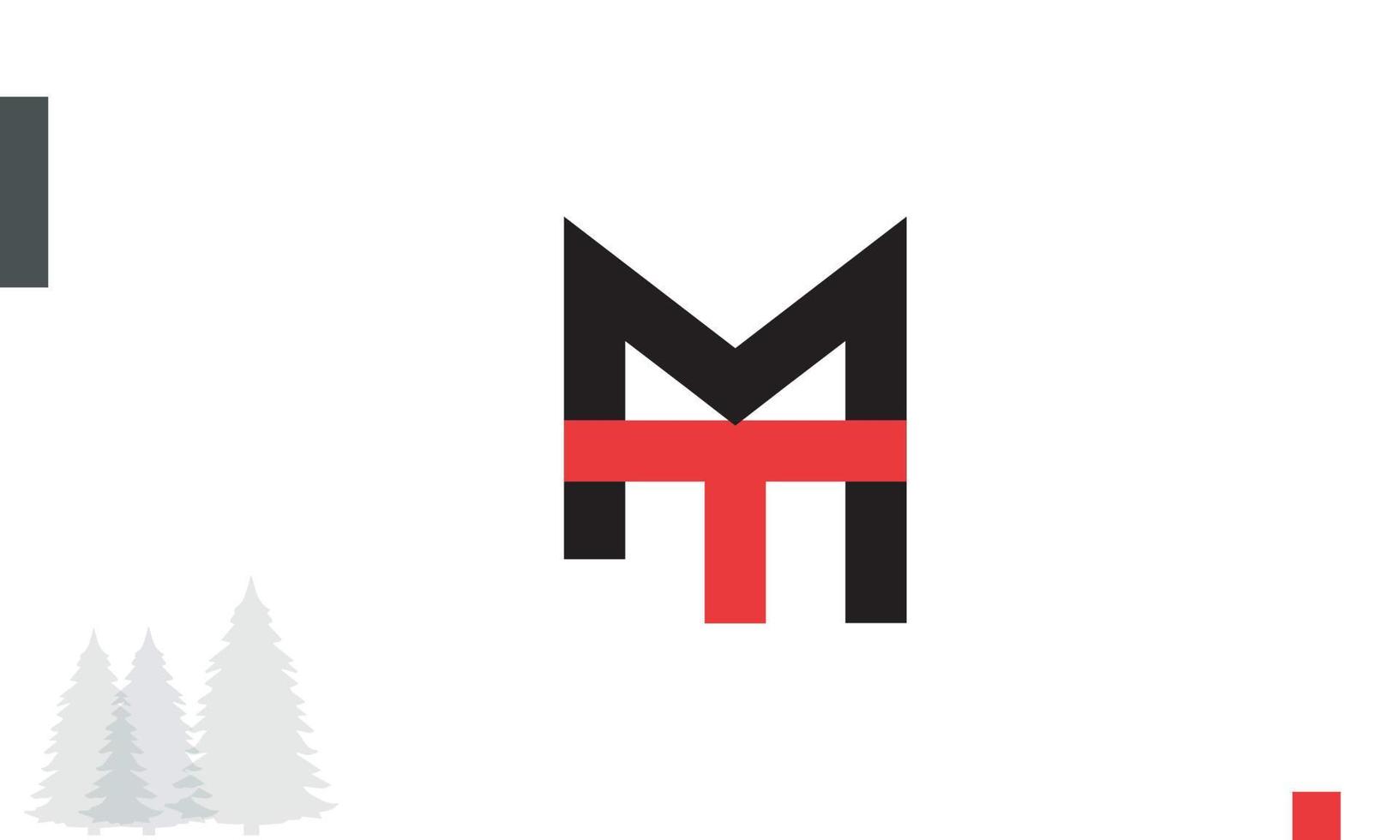 alfabeto letras iniciales monograma logo tm, mt, t y m vector