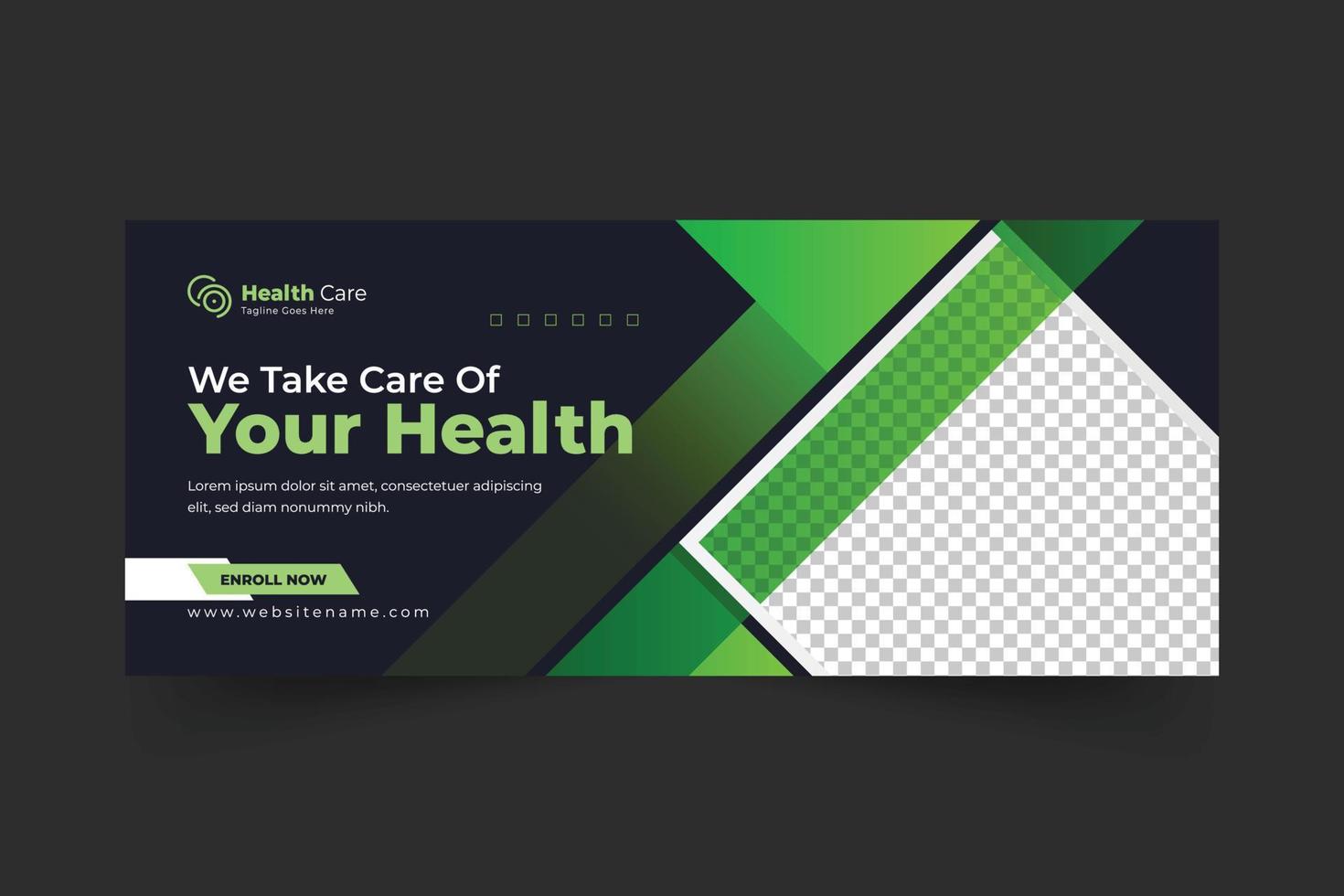 Medical healthcare web banner design and social media cover vector