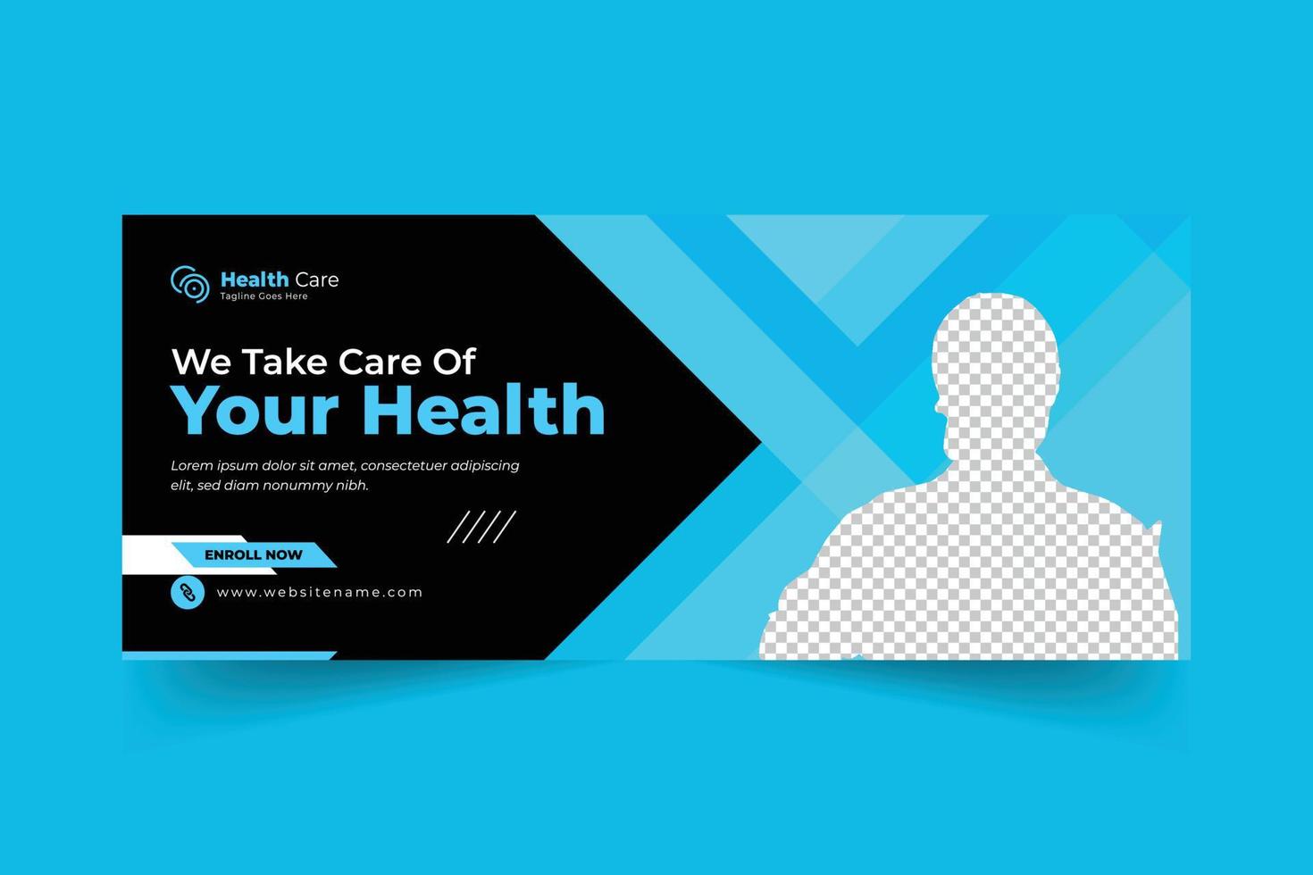 Healthcare social media cover design template vector