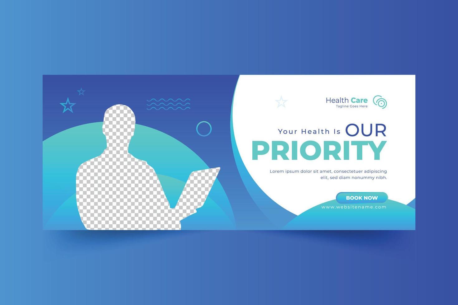 Medical healthcare social media cover template vector