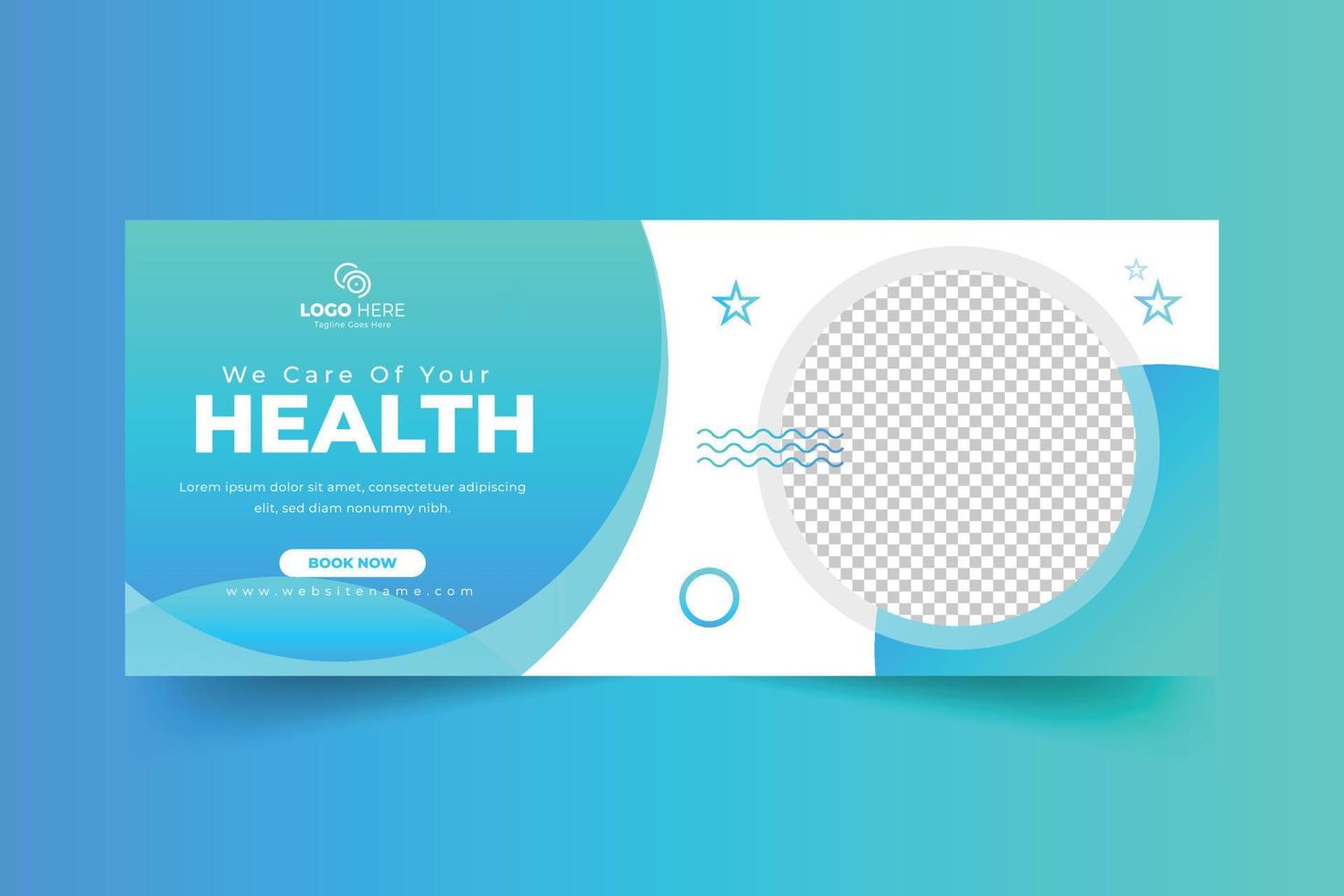 Medical healthcare social media cover and web banner design template vector
