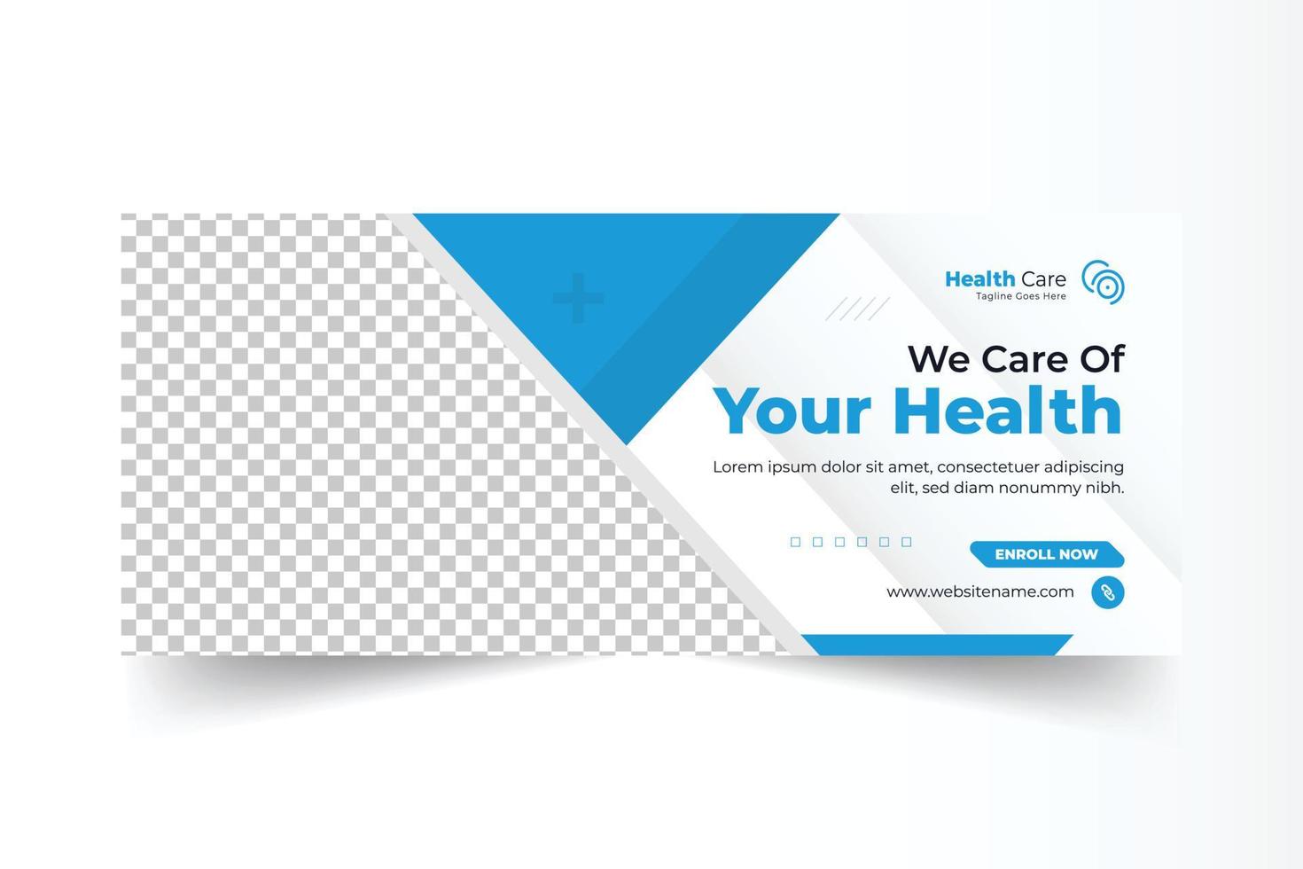 Medical healthcare web banner design and social media cover template vector