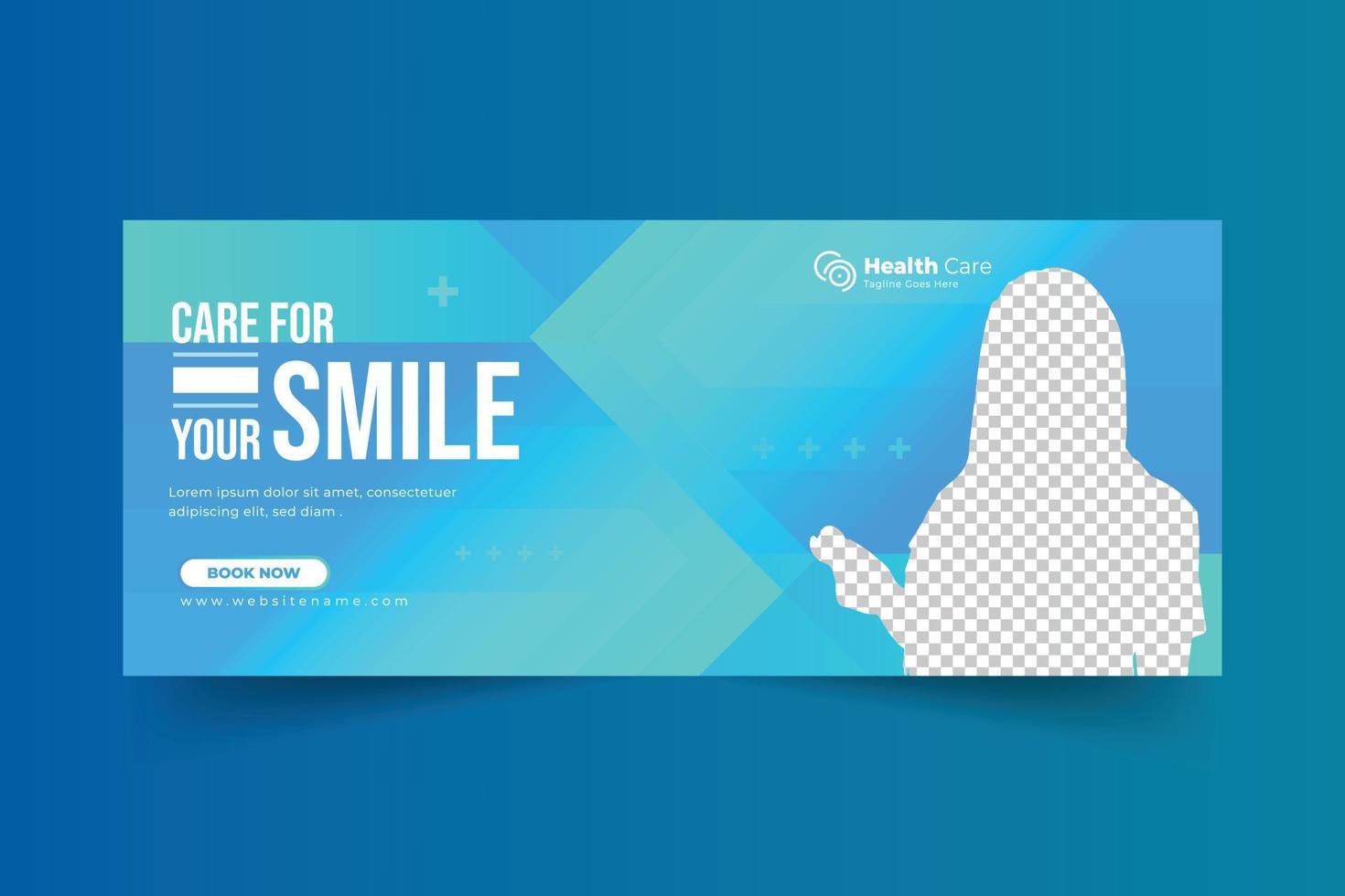 Dental care social media cover and web banner design template vector