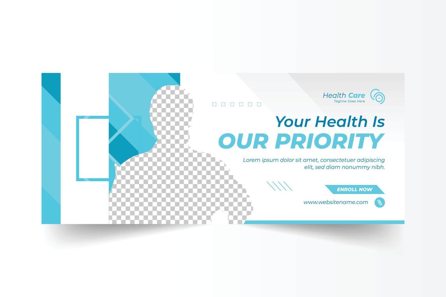 Medical healthcare banner and social media cover design template vector