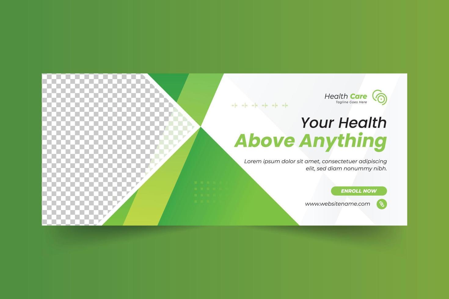 Medical healthcare web banner design and social media cover vector