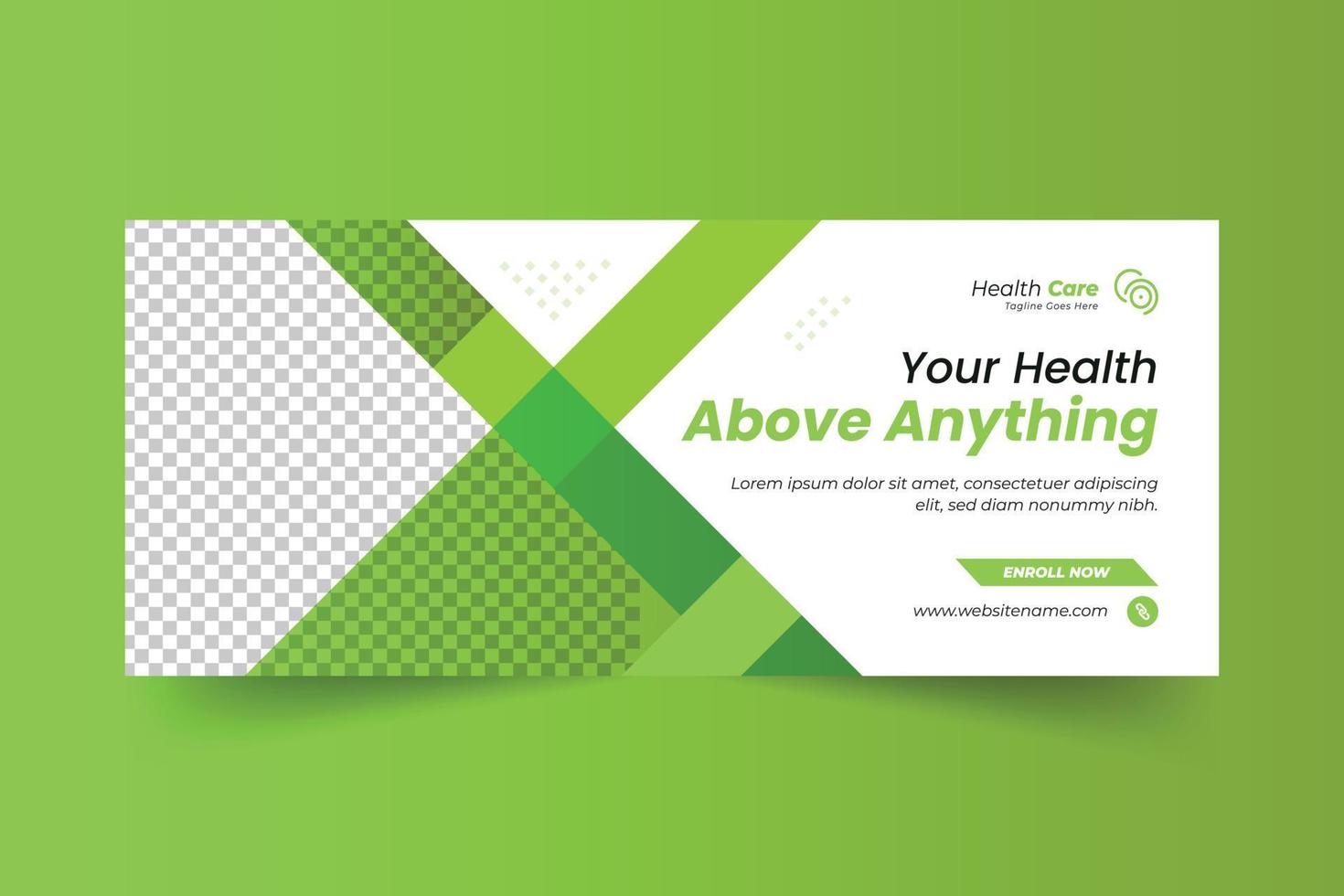 Medical healthcare web banner and social media cover template vector