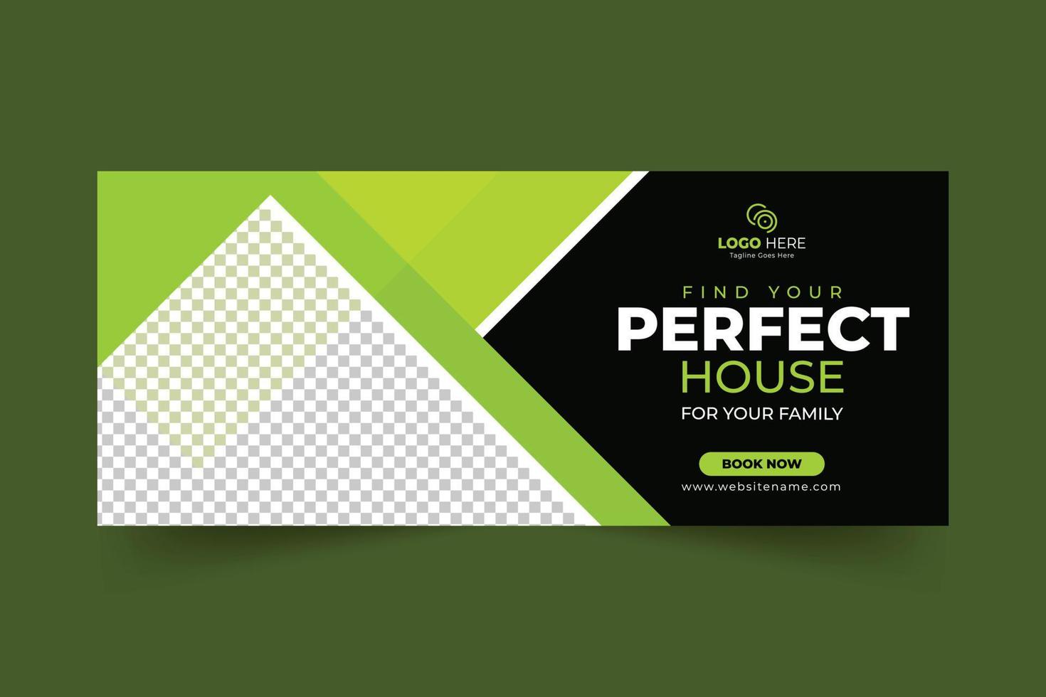 Real Estate Social Media Cover Photo Template Design vector