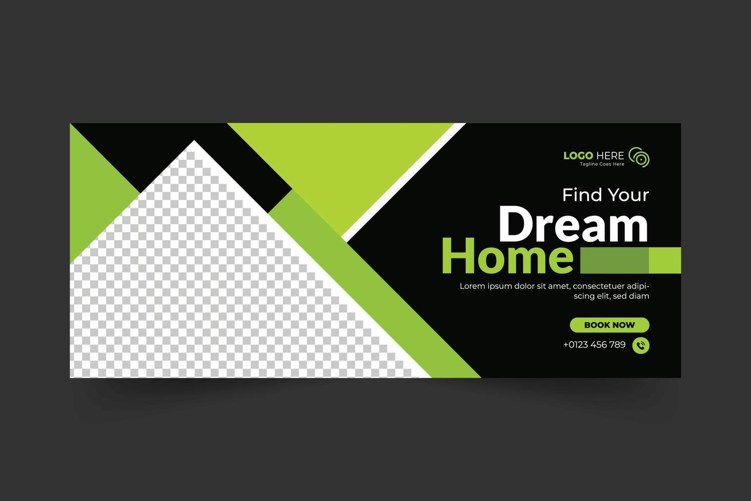 Dream Home Real Estate Social Media Cover Template Design vector