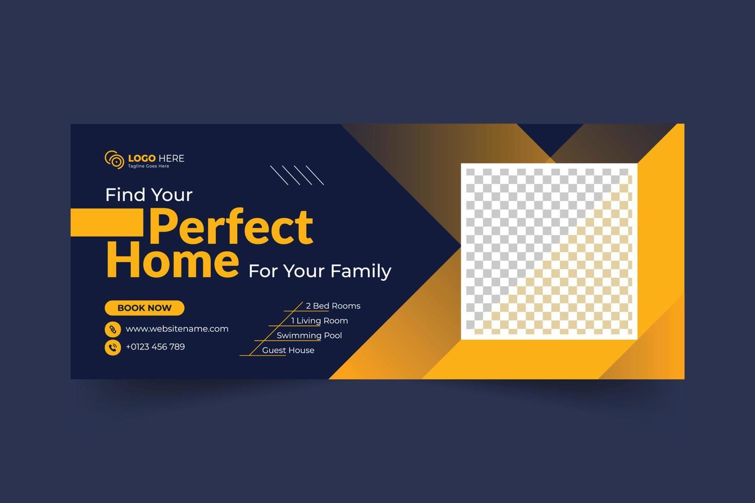 Real Estate Social Media Cover And Web Banner Template vector