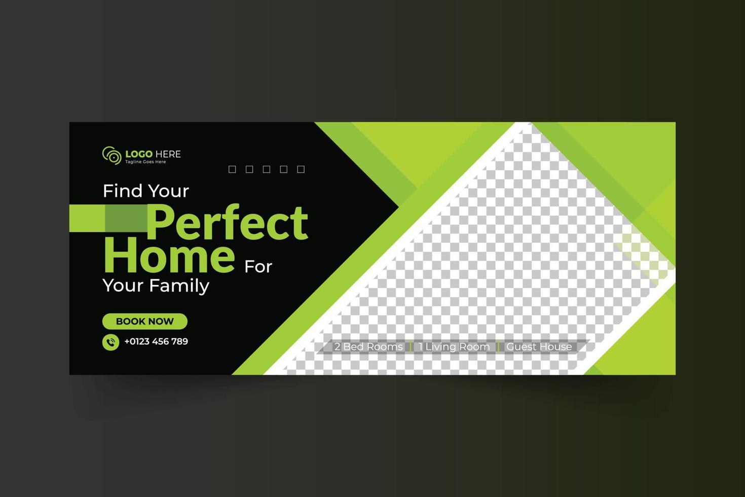 Real estate home sale social media cover or web banner vector