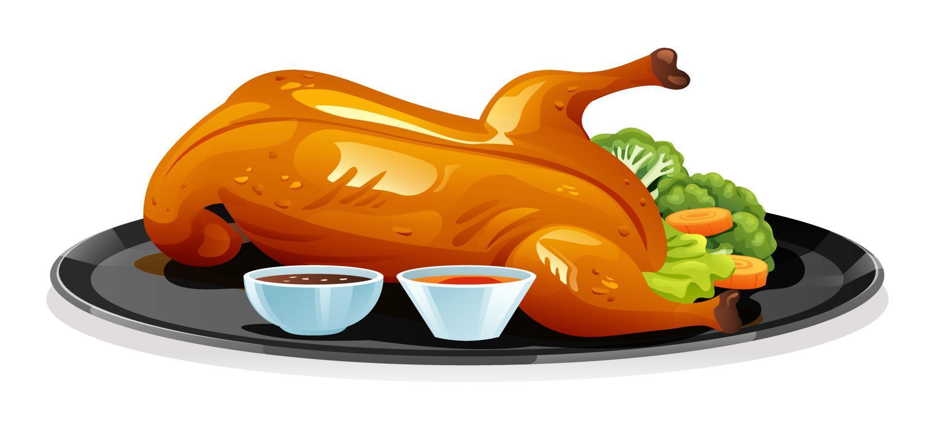 chino comida Pekín Pato vector ilustración