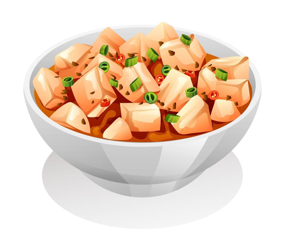 Mapo tofu chinese food vector illustration