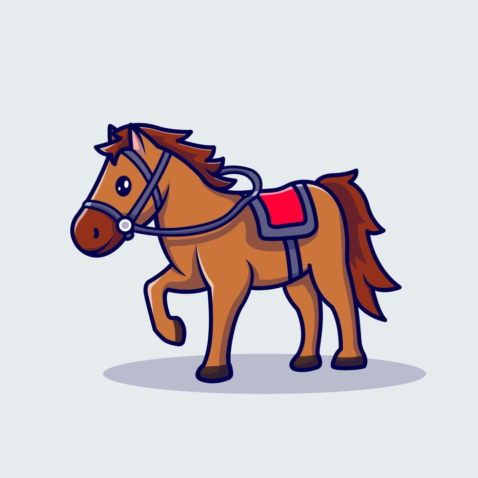 caballo carreras dibujos animados vector icono ilustración. animal deporte icono concepto aislado prima vector. plano dibujos animados estilo