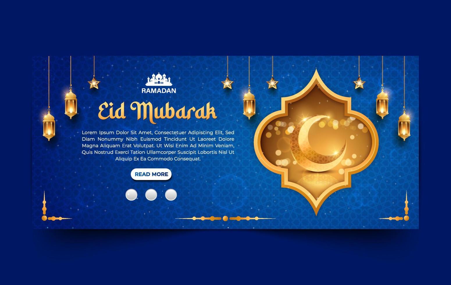 Eid Mubarak beautiful social media timeline Banner template design. vector