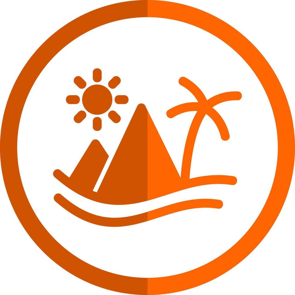 Desert Day Landscape Vector Icon Design