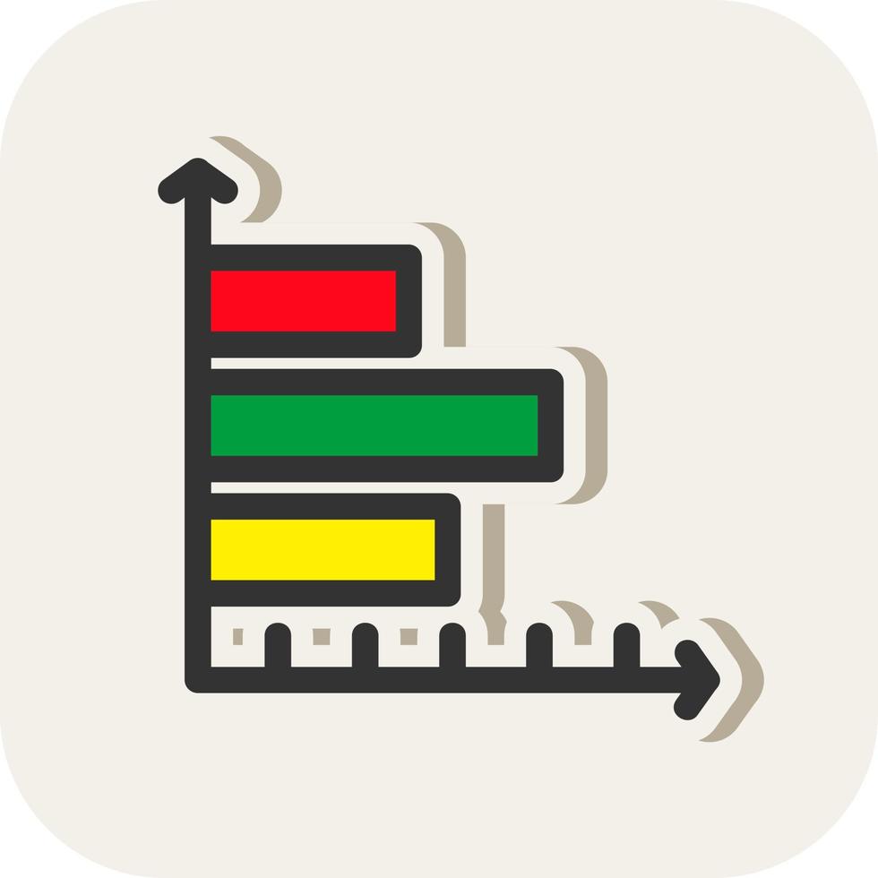 Horizontal Bar Chart Vector Icon Design