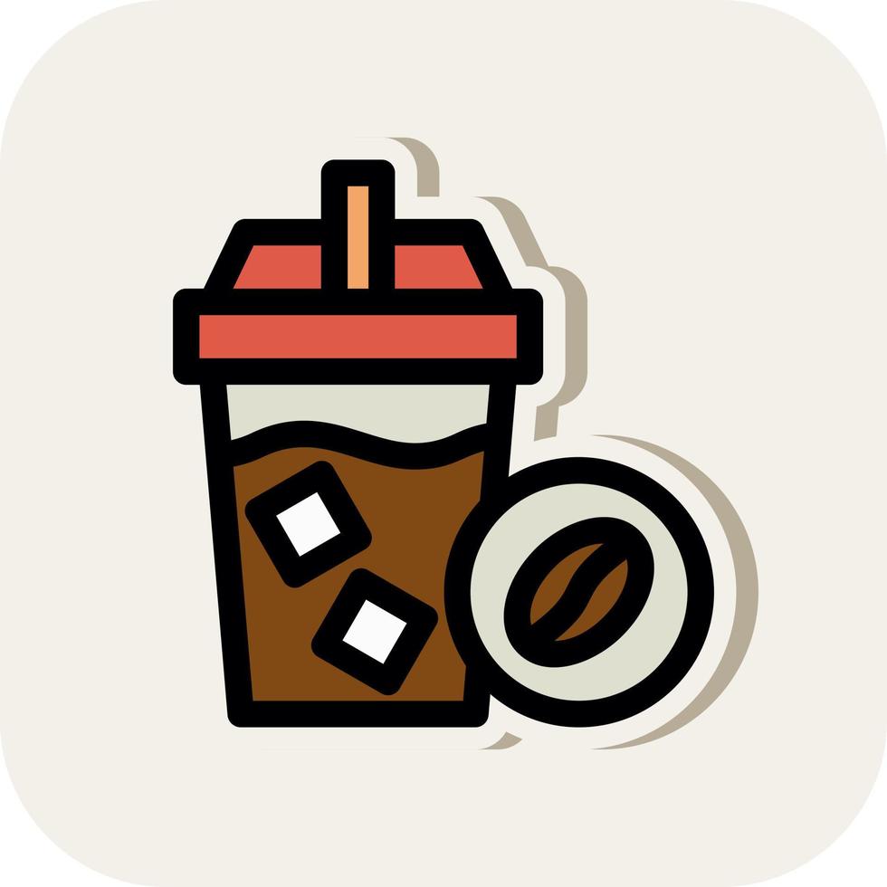 Cold Coffee Vector Icon Design