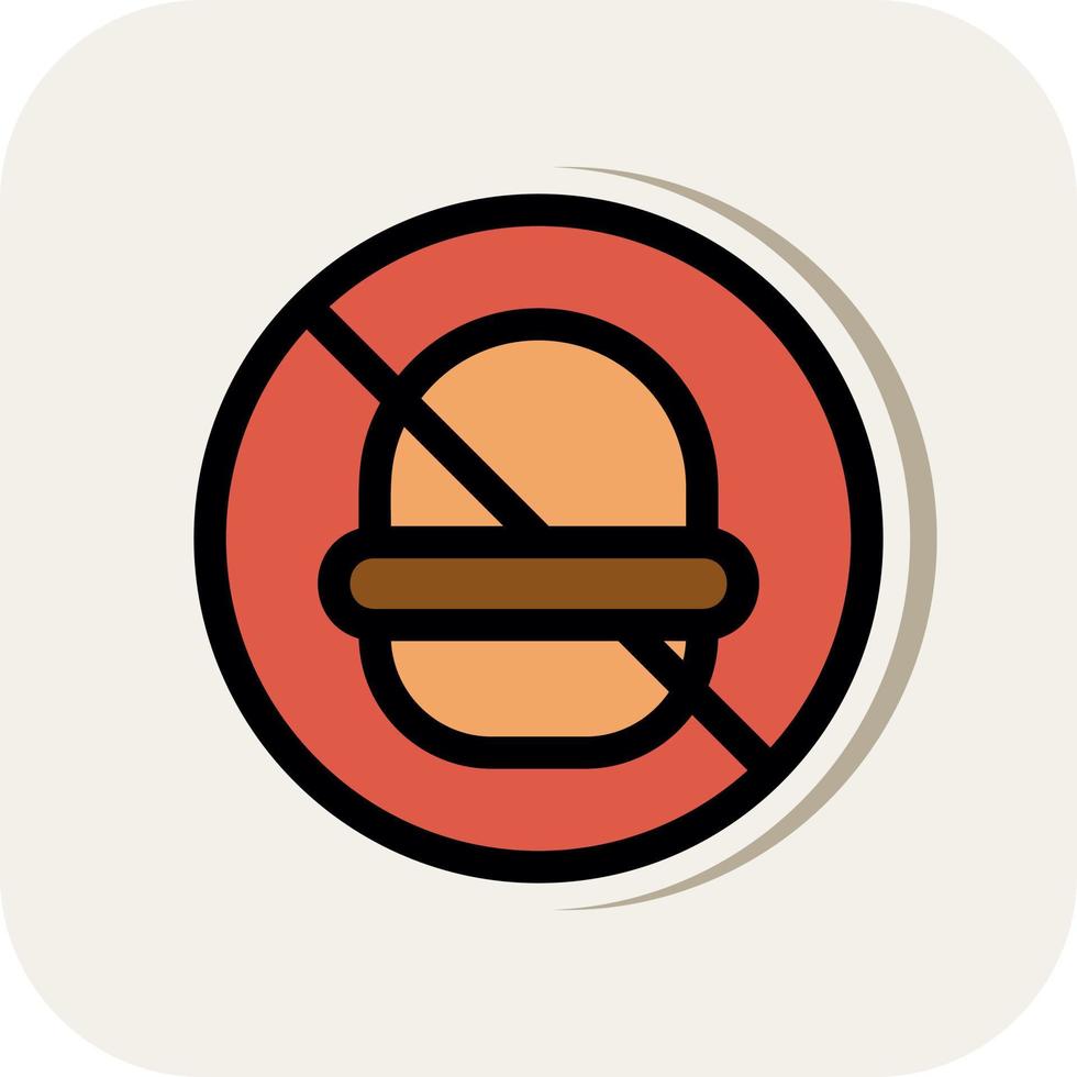 No Fast Food Vector Icon Design