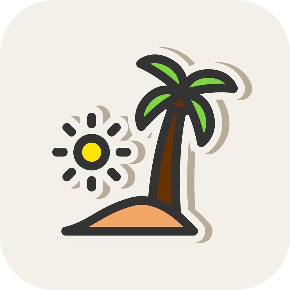 Beach Landscape Vector Icon Design