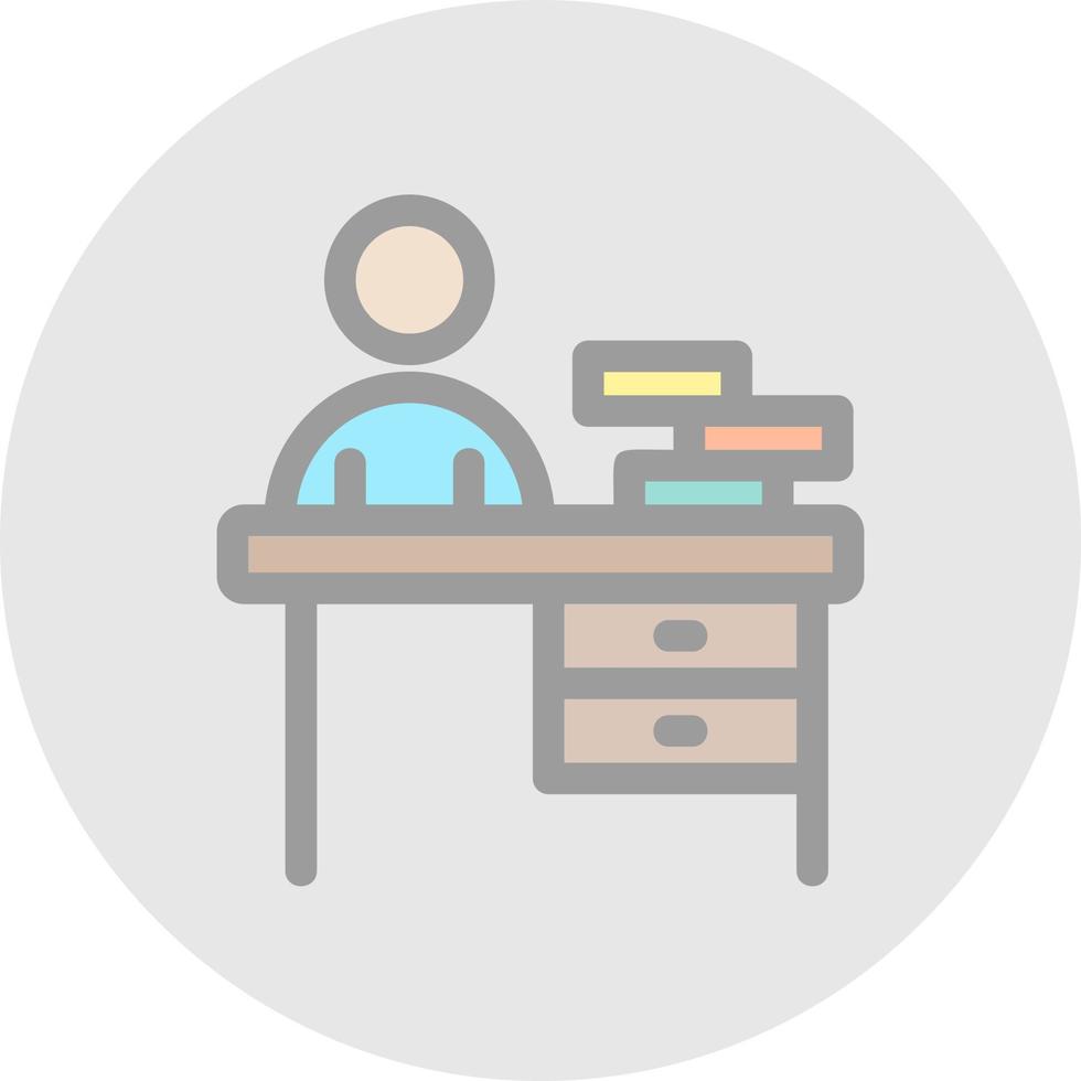 Office Desk Vector Icon Design