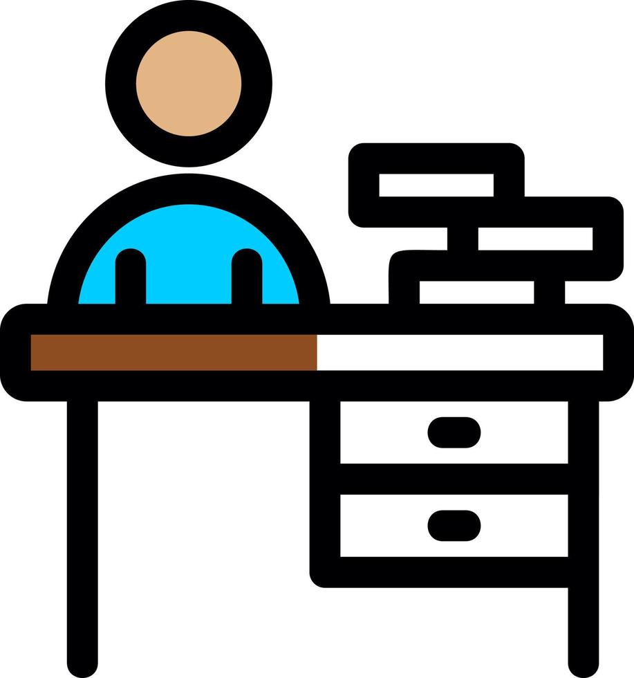 Office Desk Vector Icon Design