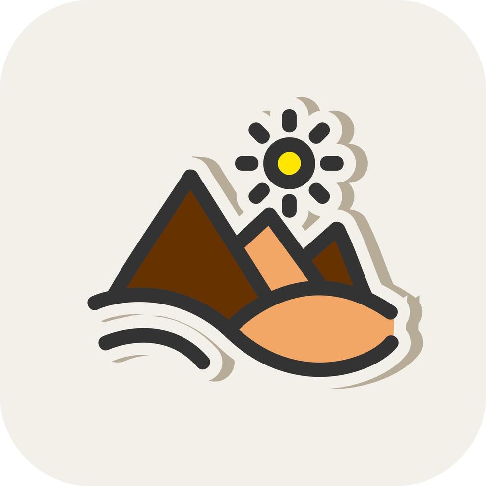 Pyramid Landscape Vector Icon Design