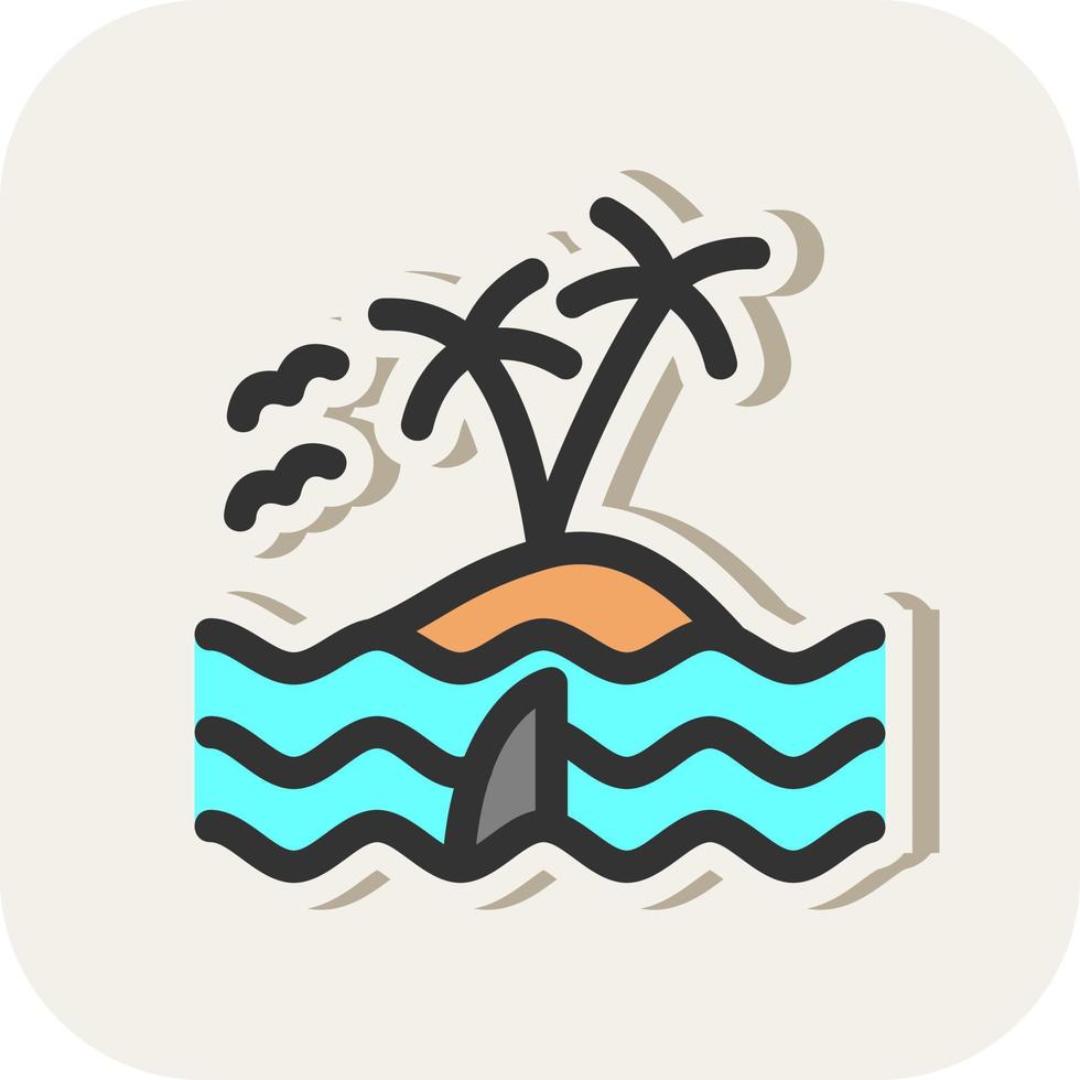Island Landscape Vector Icon Design