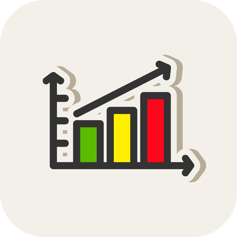 Escalating Bar Graph Vector Icon Design