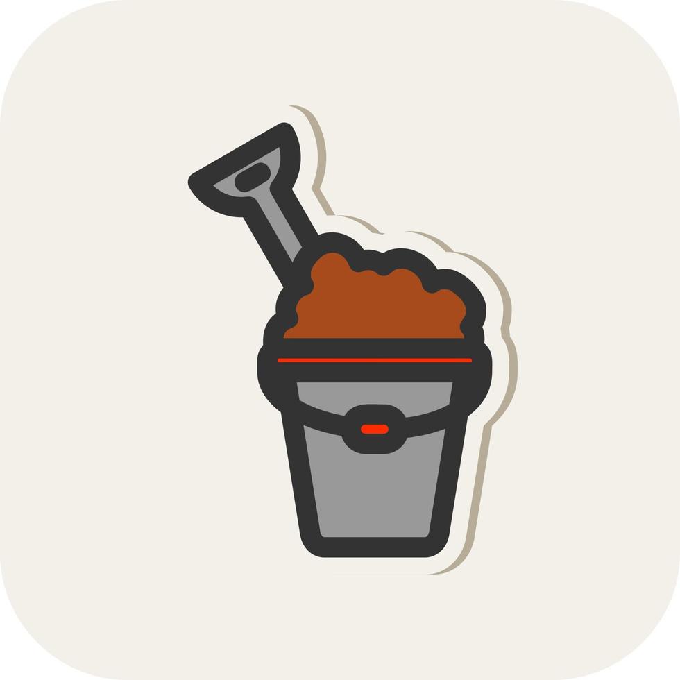 Sand Bucket Vector Icon Design