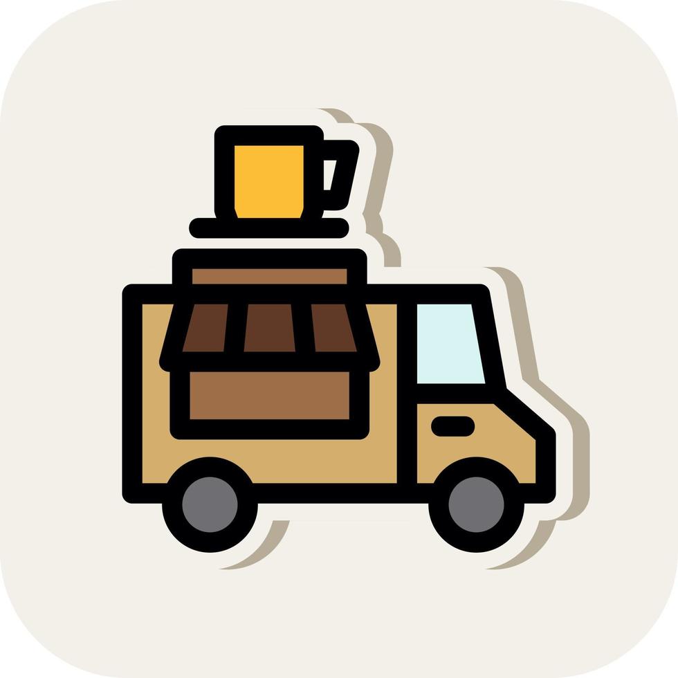 Coffee Truck Vector Icon Design