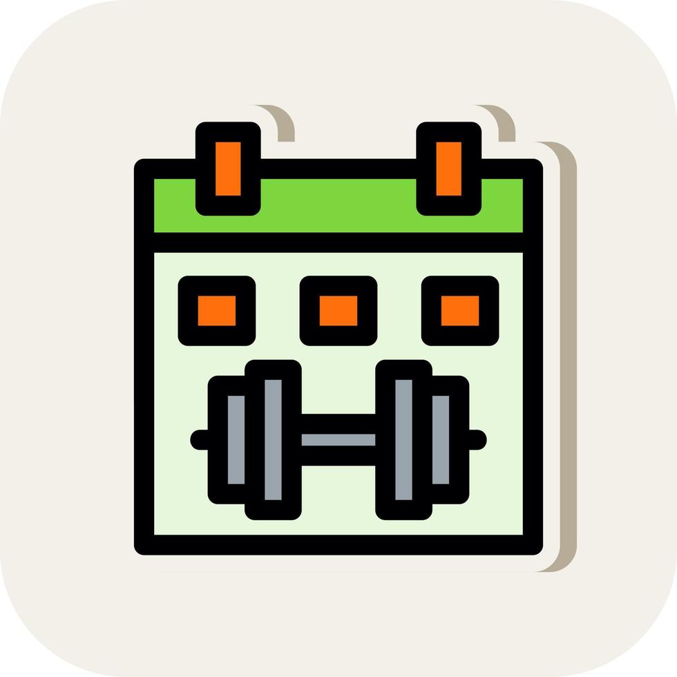 Gym Calendar Vector Icon Design