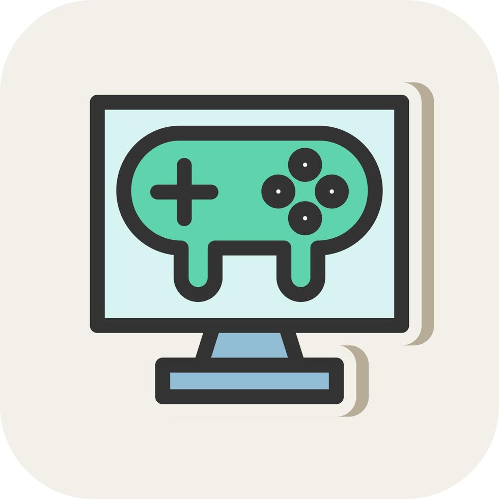 Gaming Pc Vector Icon Design