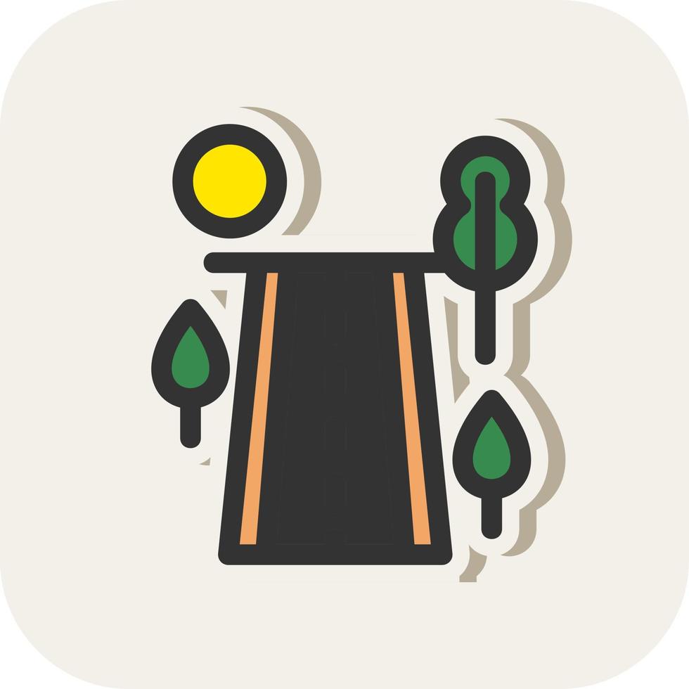 Road Landscape Vector Icon Design