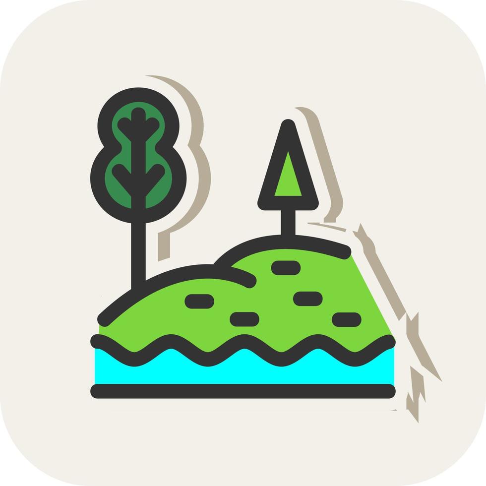 Lake Landscape Vector Icon Design