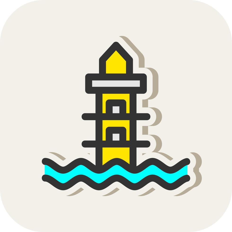 Lighthouse Landscape Vector Icon Design