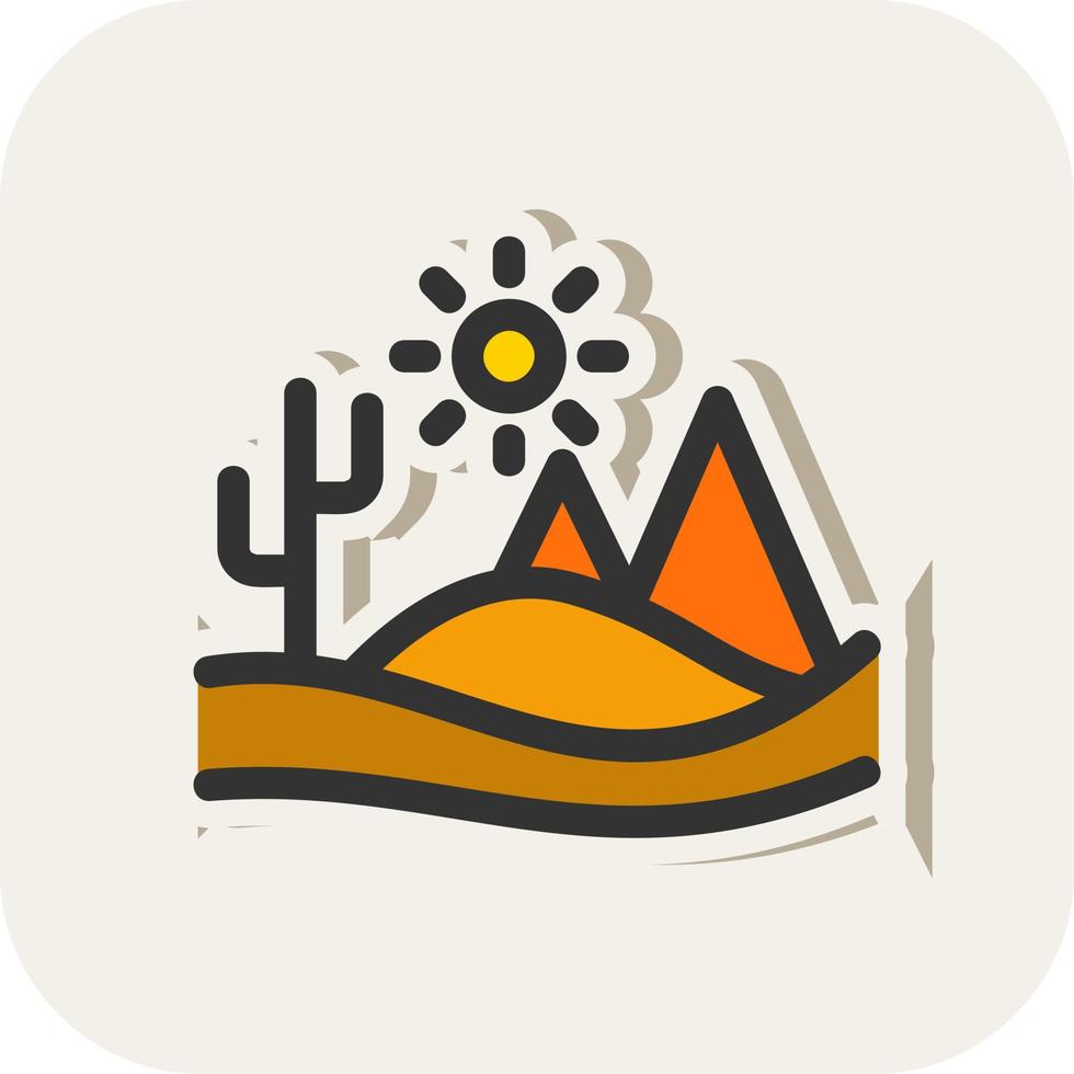 Desert Landscape Vector Icon Design