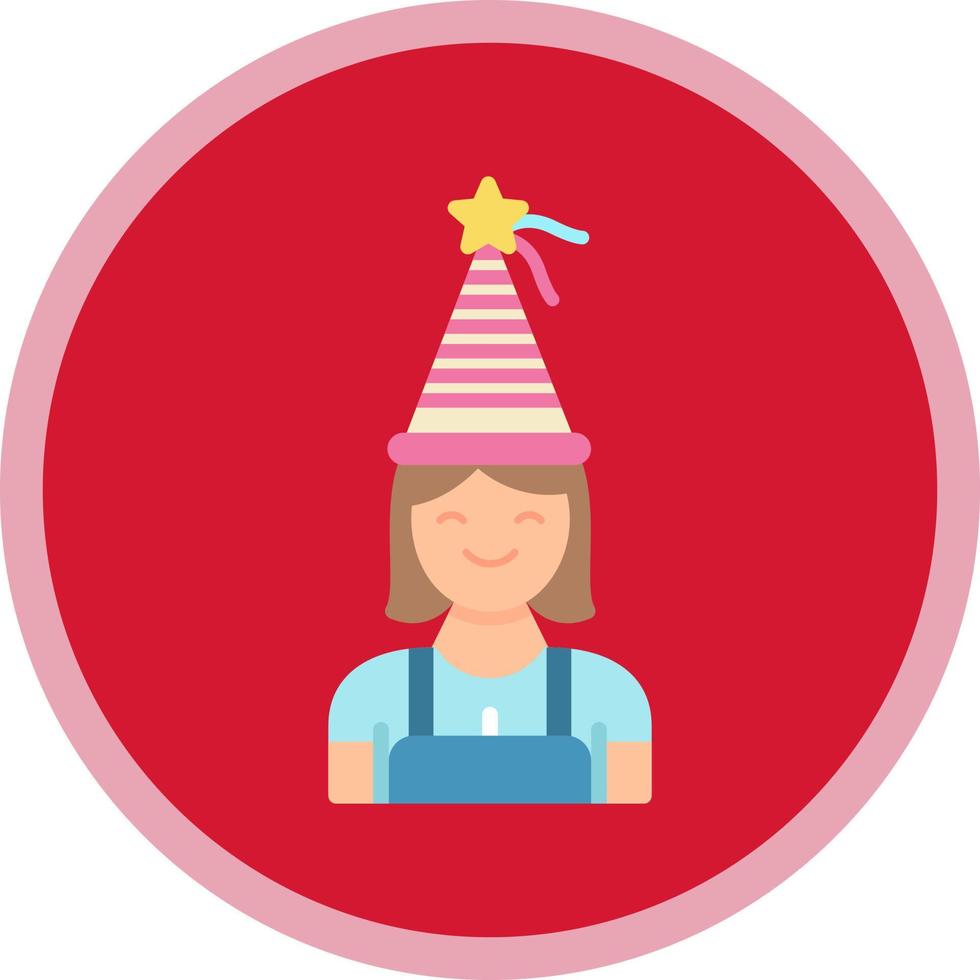 diseño de icono de vector de niña de cumpleaños