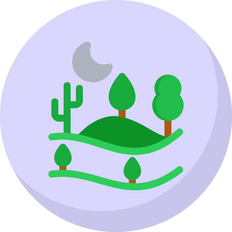 Moon Landscape Vector Icon Design