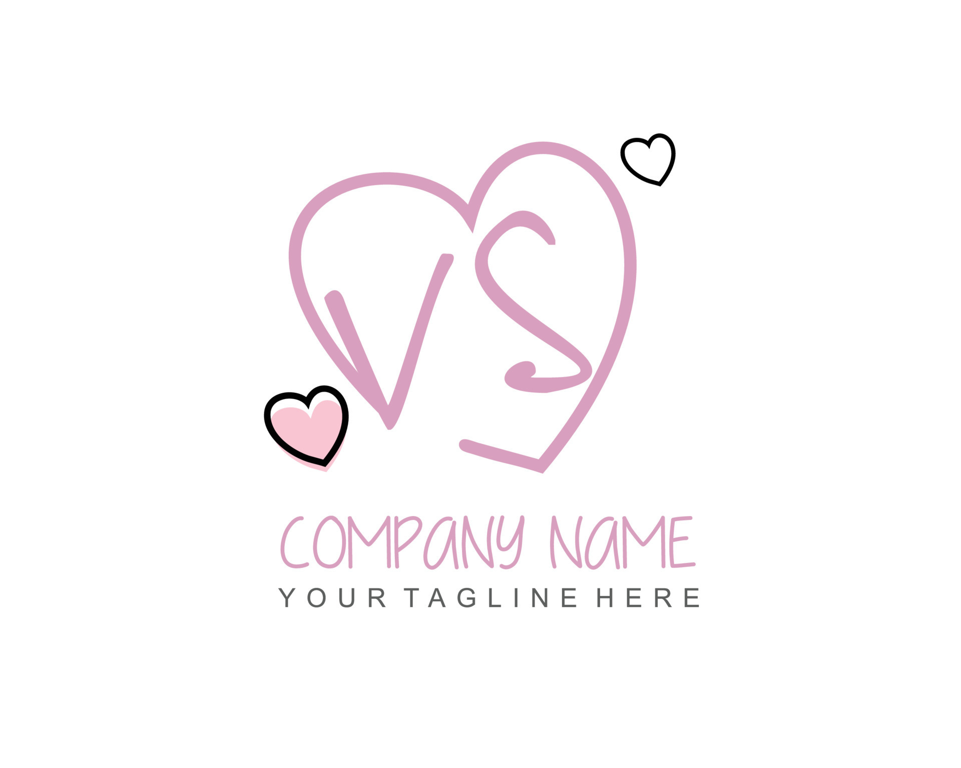 Initial VS with heart love logo template vector 20158705 Vector Art at