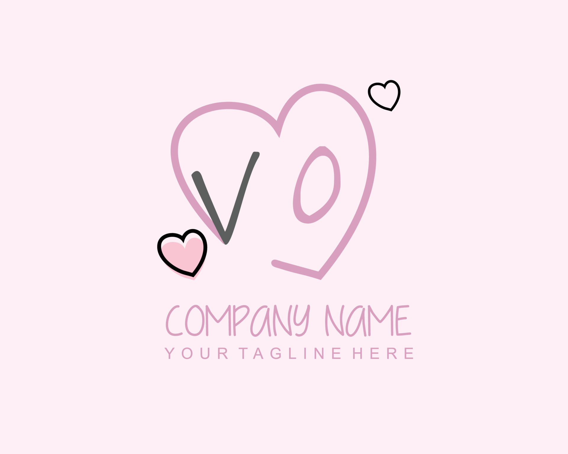 Initial VL with heart love logo template vector 20158682 Vector