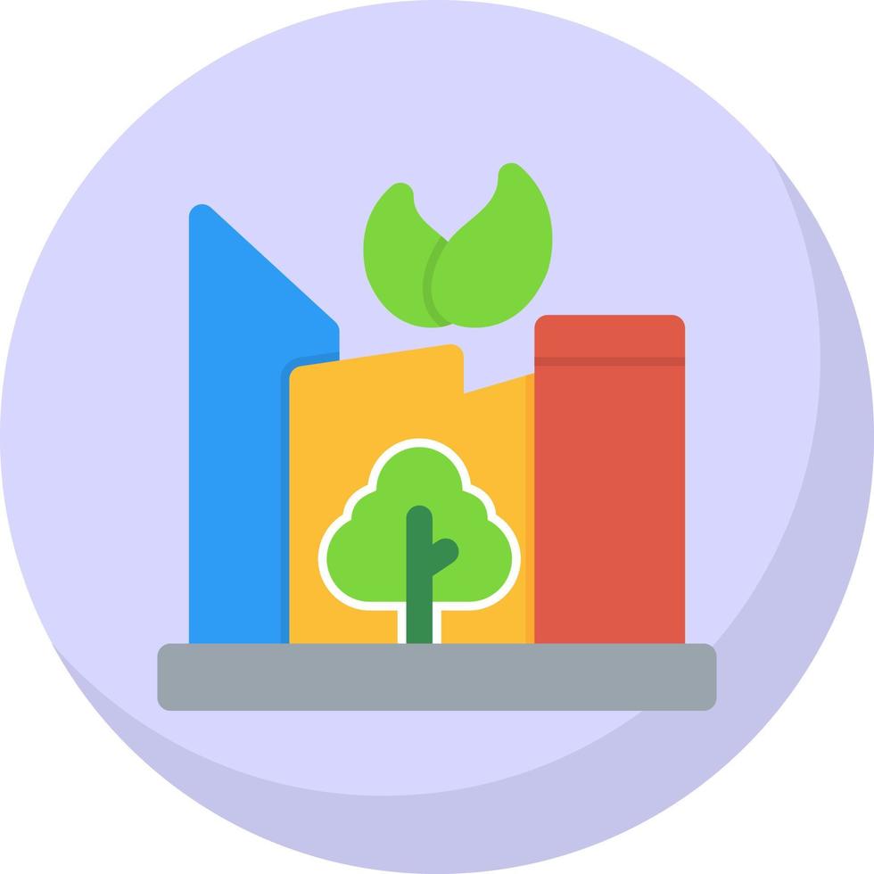 Green City Vector Icon Design