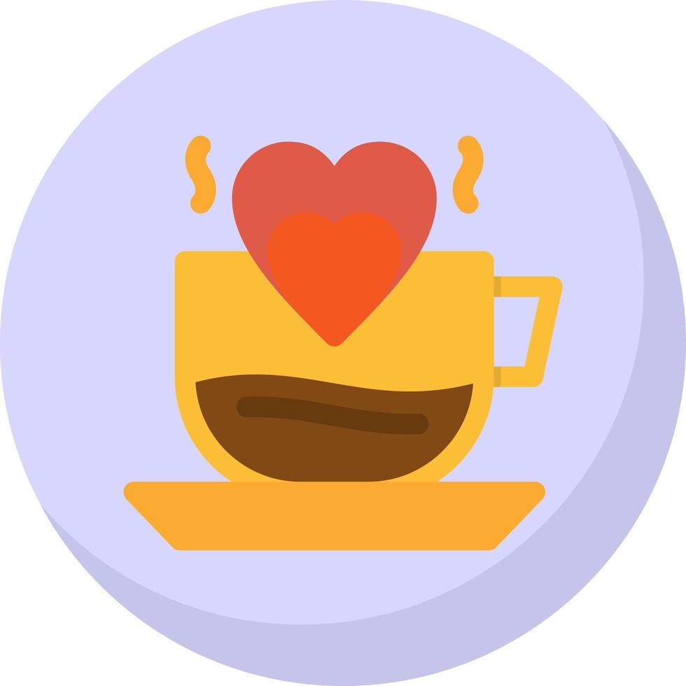 Heart Coffee Vector Icon Design