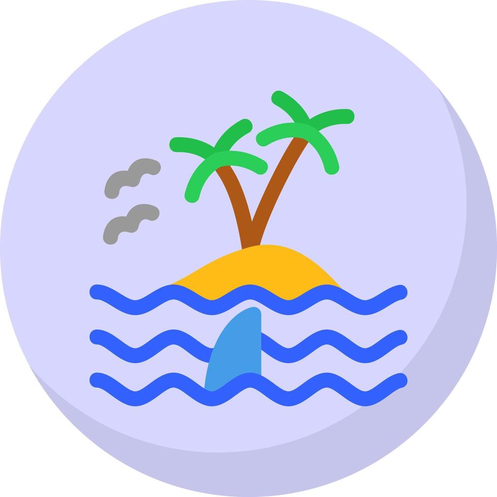 Island Landscape Vector Icon Design