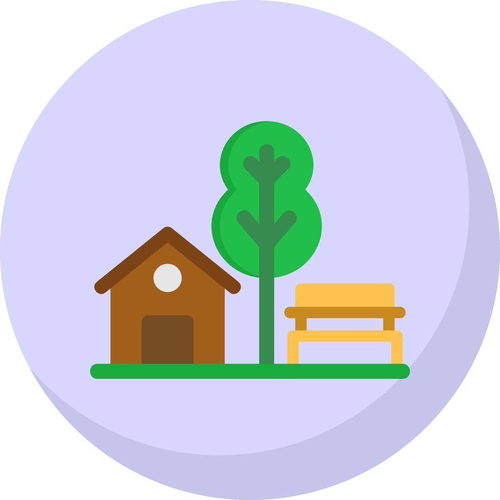 Village Landscape Vector Icon Design