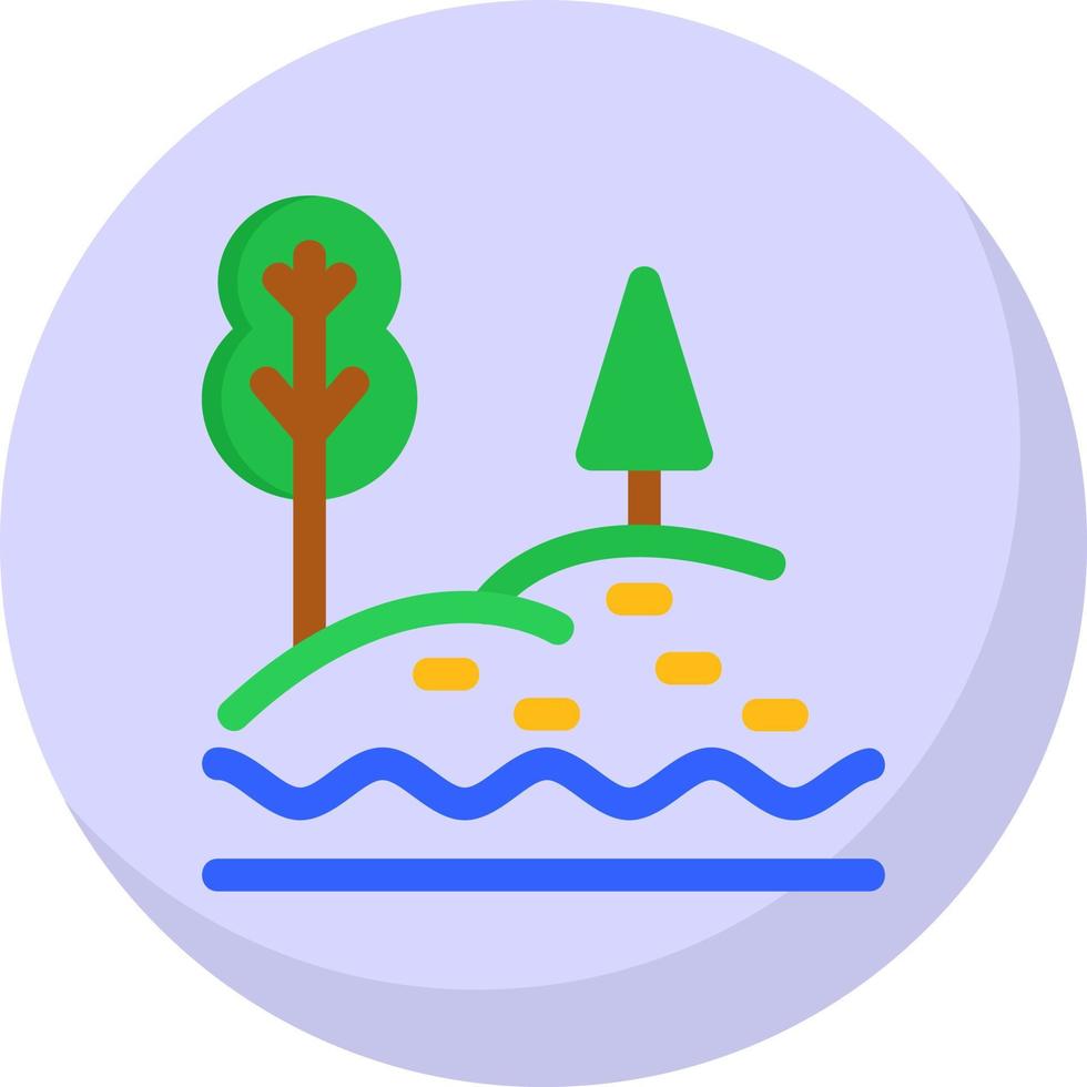 Lake Landscape Vector Icon Design