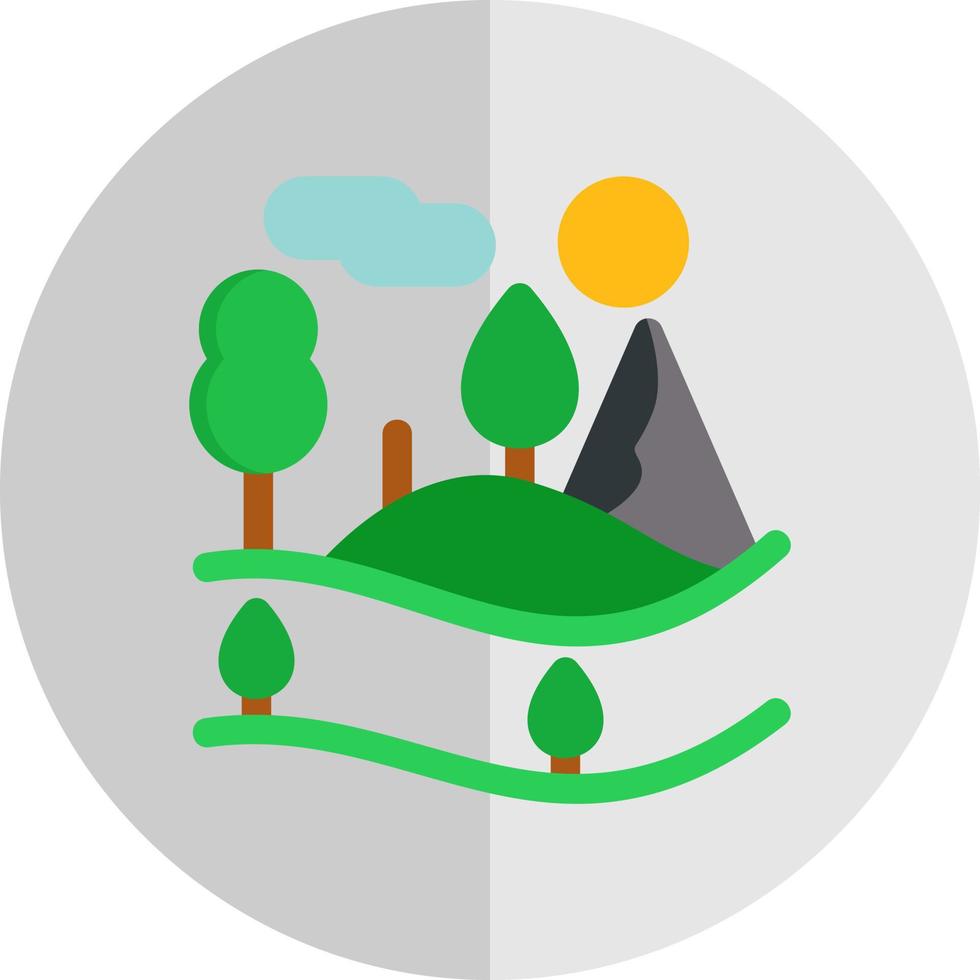 bosque paisaje vector icono diseño