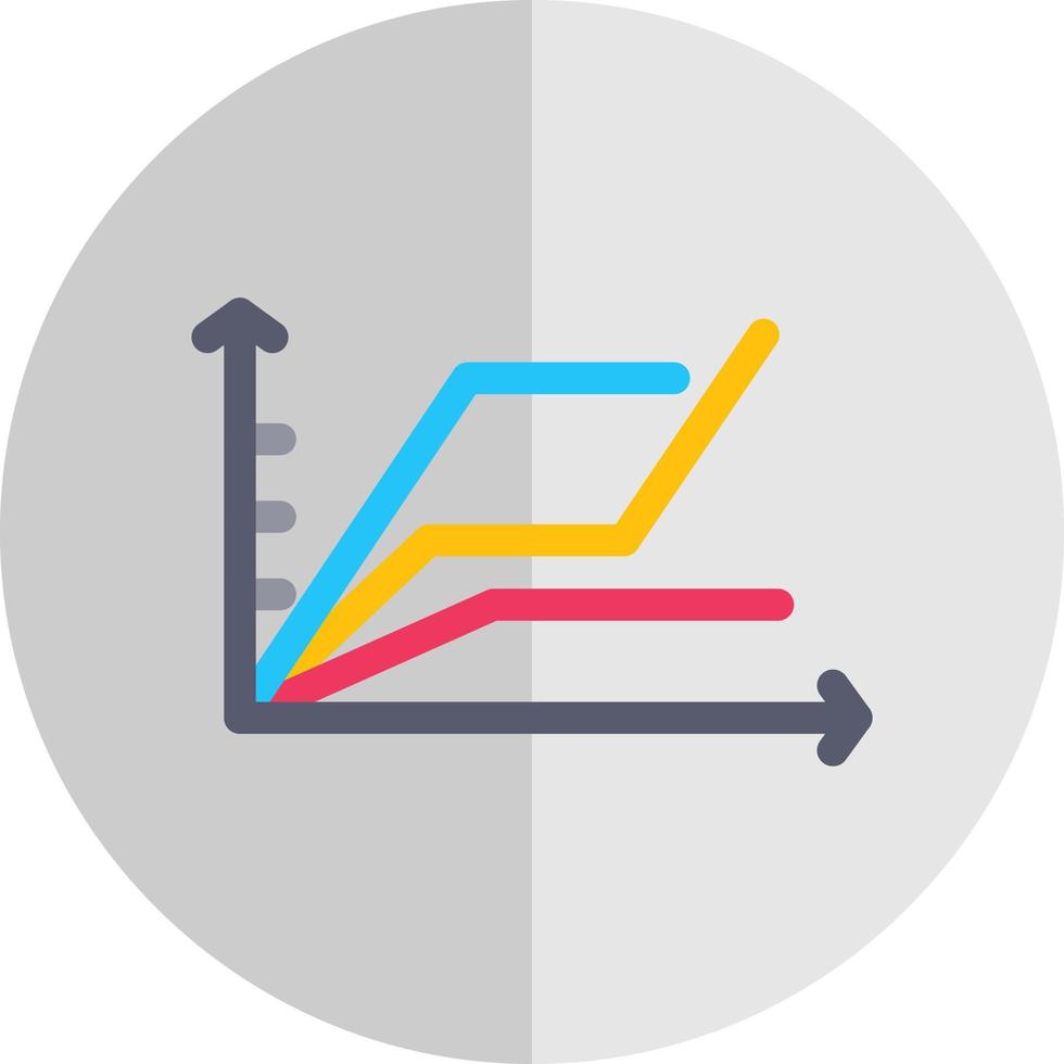 Multiple Line Graph Vector Icon Design